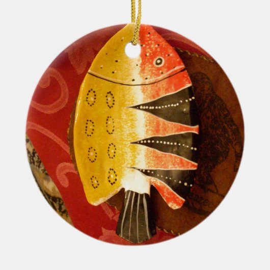Gestreepte sensatie Tijger Barb Fish Art Print Keramisch Ornament (Voorkant)