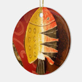 Gestreepte sensatie Tijger Barb Fish Art Print Keramisch Ornament (Links)