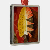 Gestreepte sensatie Tijger Barb Fish Art Print Metalen Ornament (Rechts)