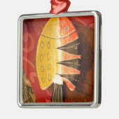 Gestreepte sensatie Tijger Barb Fish Art Print Metalen Ornament (Links)