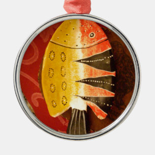 Gestreepte sensatie Tijger Barb Fish Art Print Metalen Ornament