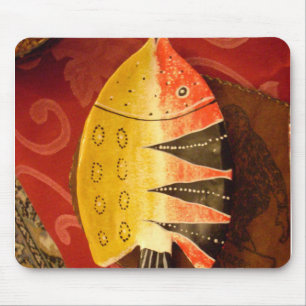 Gestreepte sensatie Tijger Barb Fish Art Print Muismat