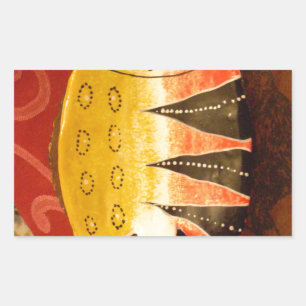 Gestreepte sensatie Tijger Barb Fish Art Print Rechthoekige Sticker