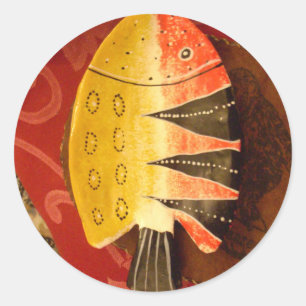 Gestreepte sensatie Tijger Barb Fish Art Print Ronde Sticker