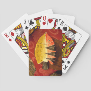 Gestreepte sensatie Tijger Barb Fish Art Print Speelkaarten