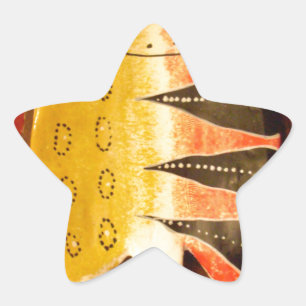 Gestreepte sensatie Tijger Barb Fish Art Print Ster Sticker