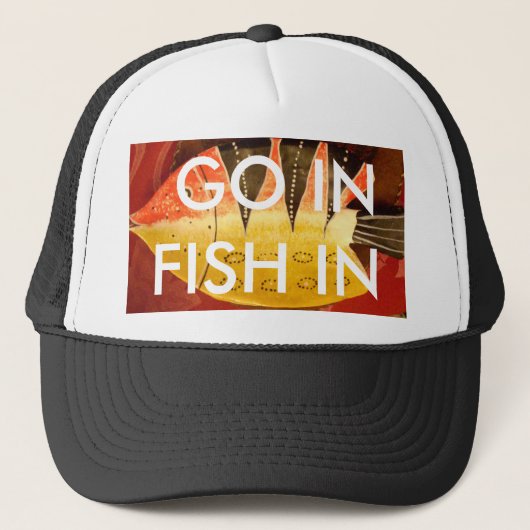 Gestreepte sensatie Tijger Barb Fish Art Print Trucker Pet (Voorkant)