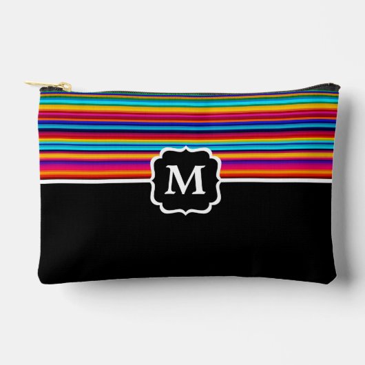 Gestreepte serape met monogram etui (Voorkant)