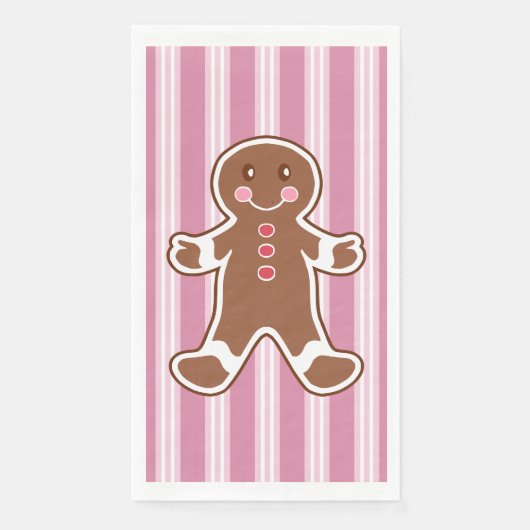 Gestreepte servetten voor gingerbread man (Voorkant)
