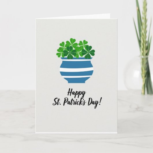 Gestreepte Shamrocks Gelukkig St. Patrick Kaart (Voorkant)