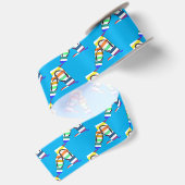 Gestreepte slippers satijnen lint (Achterkant)