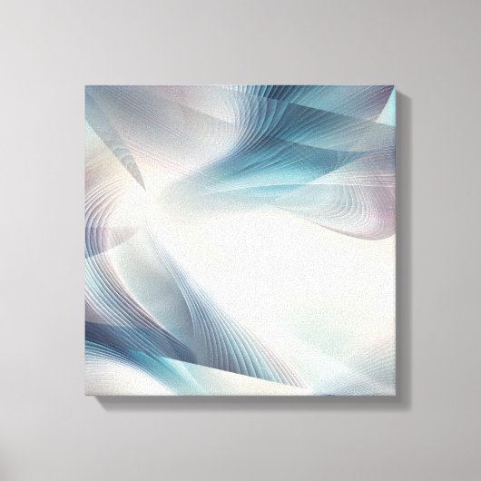 Gestreepte Smokey Shades van blauw en Blauwgroen Canvas Afdruk (Voorkant)