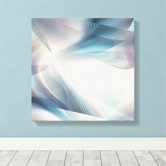 Gestreepte Smokey Shades van blauw en Blauwgroen Canvas Afdruk (Insitu (Houten vloer))