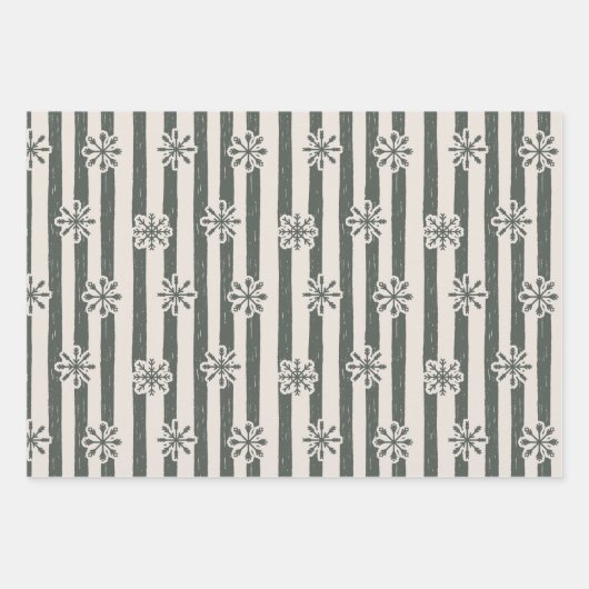  gestreepte sneeuwvlok rood en groen inpakpapier vel (Voorkant 3)