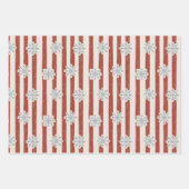  gestreepte sneeuwvlok rood en groen inpakpapier vel (Voorkant)