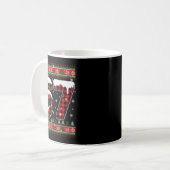 Gestreepte Sneeuwvlok Zes Zeven Kerst 67 Meme Koffiemok (Voorkant links)