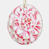 Gestreepte snoeprietcamellia keramisch ornament (Links)