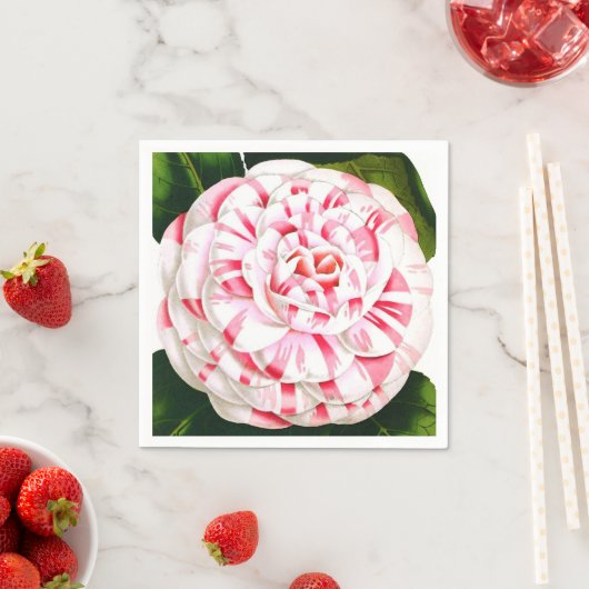 Gestreepte snoeprietcamellia servetten (Insitu)