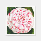 Gestreepte snoeprietcamellia servetten (Voorkant)