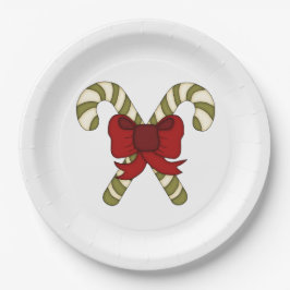 Gestreepte snoeprietjes met rode poot papieren bordje