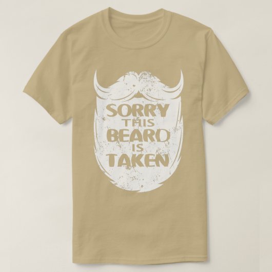 Gestreepte snor Sorry, deze baard wordt ingenomen T-shirt (Design voorkant)