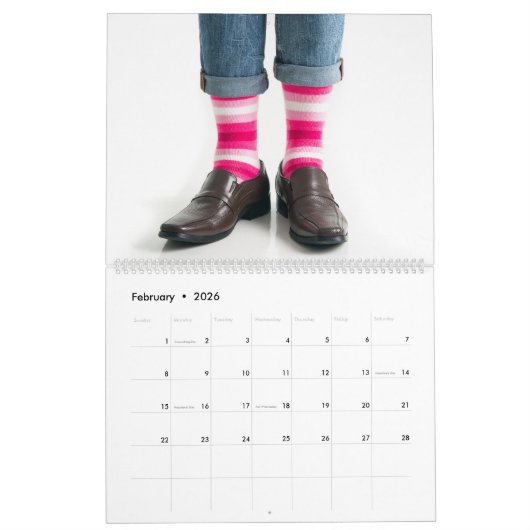 Gestreepte Sokken Kalender (Feb 2026)