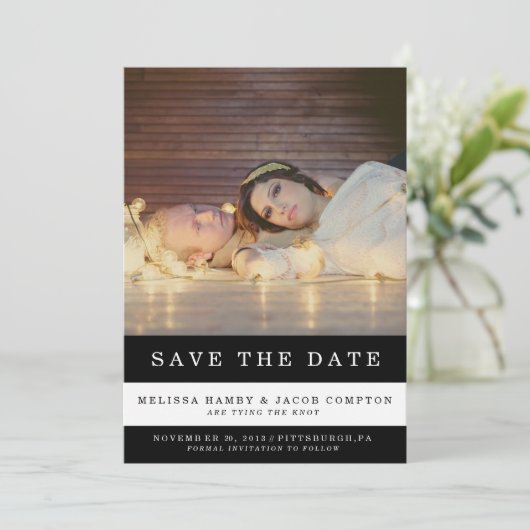 Gestreepte sparen de Aankondiging van de Datum (Staand voorkant)