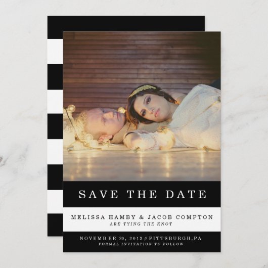 Gestreepte sparen de Aankondiging van de Datum (Voorkant / Achterkant)