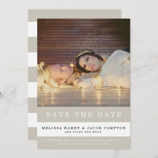 Gestreepte sparen de Aankondiging van de Datum (Voorkant / Achterkant)