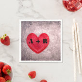 Gestreepte, speciaal gepersonaliseerd monogram voo servet (Insitu)