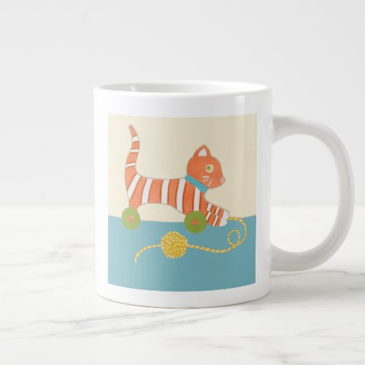 Gestreepte Speelgoed Kat met Kok van Koord Grote Koffiekop (Rechts)