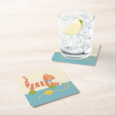 Gestreepte Speelgoed Kat met Kok van Koord Kartonnen Onderzetters (Insitu)