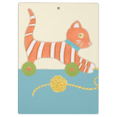 Gestreepte Speelgoed Kat met Kok van Koord Klembord (Achterkant)