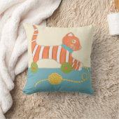 Gestreepte Speelgoed Kat met Kok van Koord Kussen (Deken)