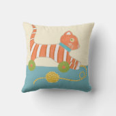 Gestreepte Speelgoed Kat met Kok van Koord Kussen (Achterkant)