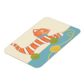 Gestreepte Speelgoed Kat met Kok van Koord Magneet (Linkerzijde)