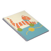 Gestreepte Speelgoed Kat met Kok van Koord Notitieboek (Rechterzijde)