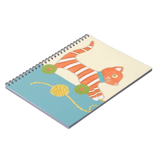 Gestreepte Speelgoed Kat met Kok van Koord Notitieboek (Linkerzijde)