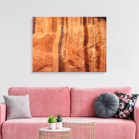 Gestreepte steen van Double Arch Alcove II bij Zio Canvas Afdruk (Insitu (Woonkamer))