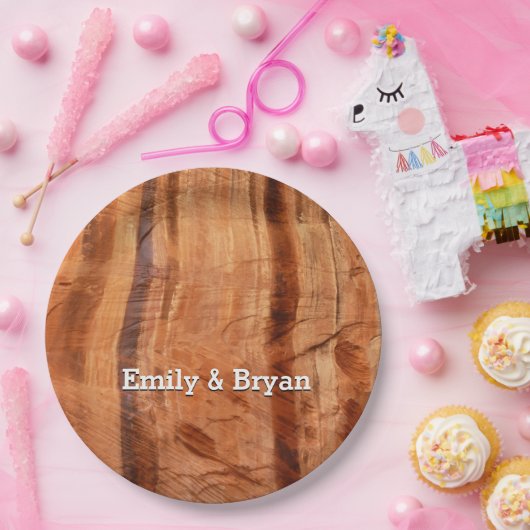 Gestreepte steen van Double Arch Alcove II bij Zio Papieren Bordje (Feest)