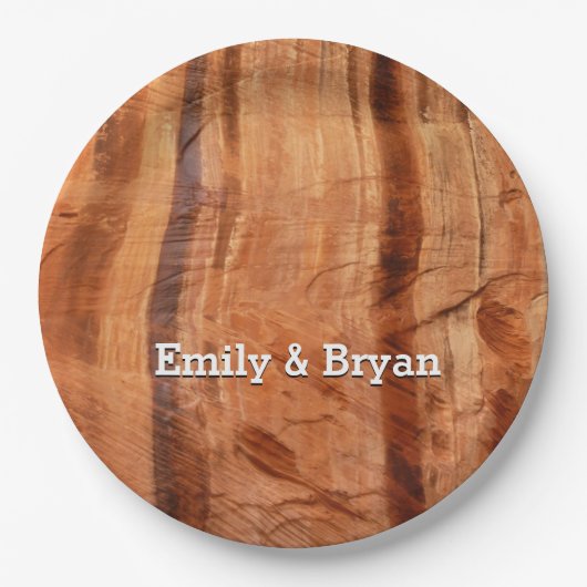 Gestreepte steen van Double Arch Alcove II bij Zio Papieren Bordje (Voorkant)