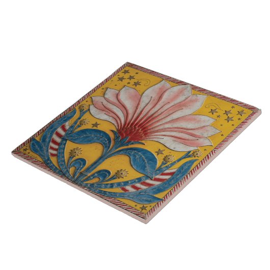 Gestreepte ster-gazer tegeltje (Zijkant)