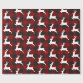 Gestreepte stof en herten  cadeaupapier (Vlak)