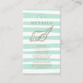 Gestreepte strand bruiloft informatiekaartje (Voorkant)