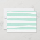 Gestreepte strand bruiloft RSVP kaartje (Achterkant)