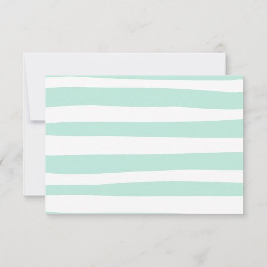 Gestreepte strand bruiloft RSVP kaartje (Achterkant)