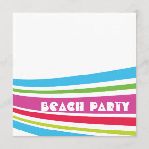Gestreepte strandbal zoutwater oceaan strandfeest kaart