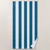 Gestreepte strandlaken met monogram naam (Voorkant)