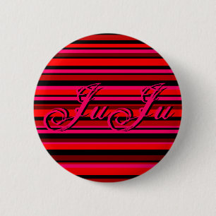Gestreepte streep ronde button 5,7 cm