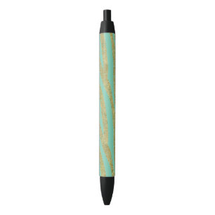 Gestreepte Strepen van de Munt van Glittery de Zwarte Inkt Pen